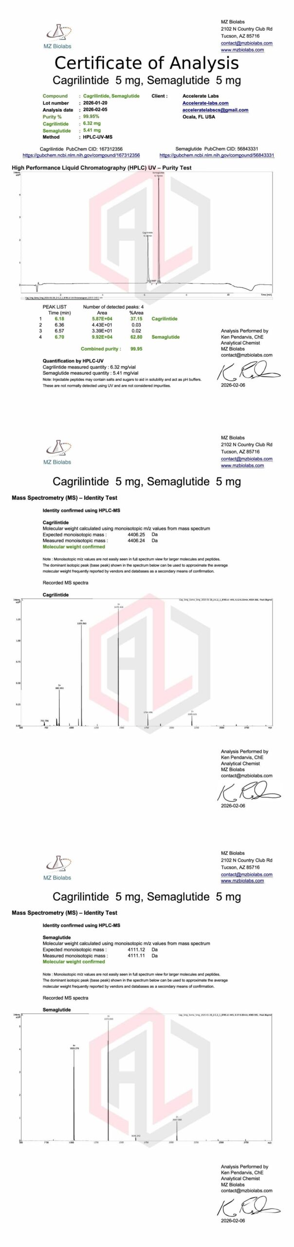 CAGRILINTIDE 5 MG + GLP-1 AL (S) 5MG (BLEND)